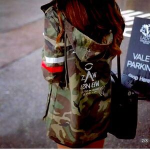 Chaquetas Mujer Army Camo Green Jacket